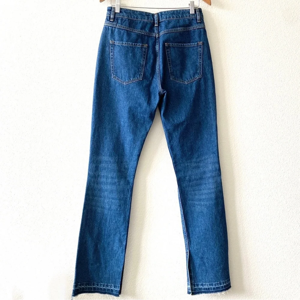 Sandro Paris NWT Viky Slit Release Hem Straight Leg Jeans in Blue Vintage - Picture 7 of 10